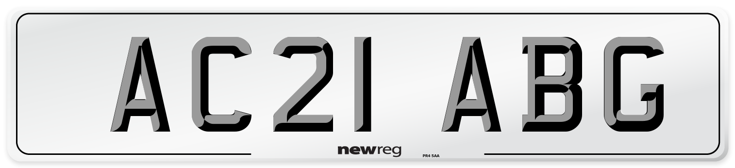 AC21 ABG Number Plate from New Reg